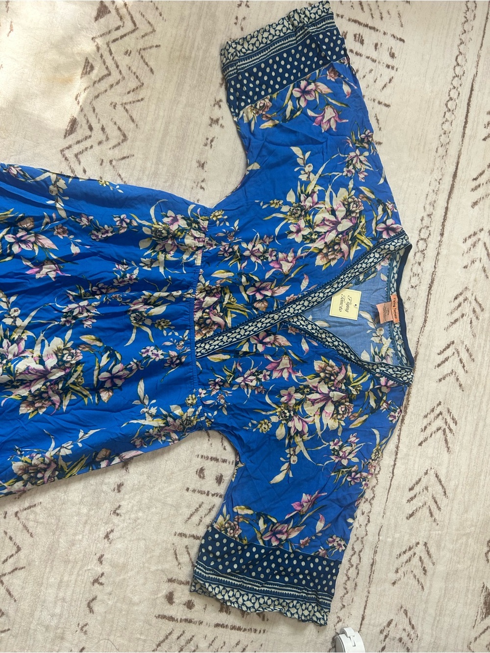 Flying Tomato NWT Blue Floral Boho Maxi Dress Large - Picture 4 of 11